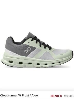 On Running Cloudrunner Women's In Frost Aloe Running Shoe Size 10.5